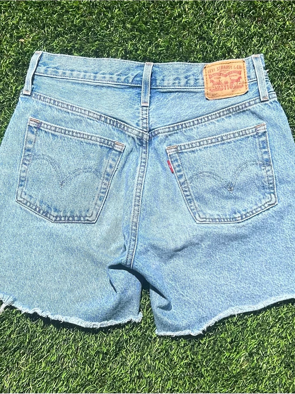 Levi's Light Blue High-Rise Denim Cutoff Shorts